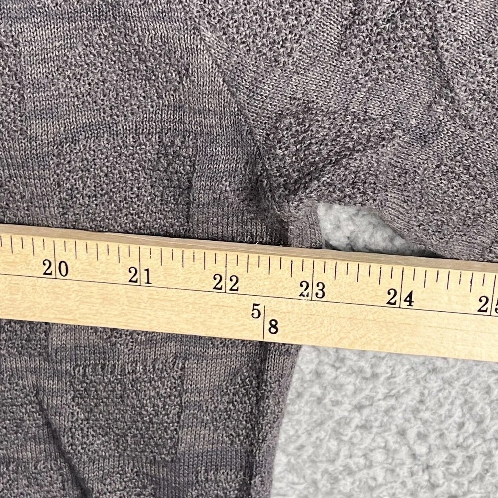 Carbon 2 Cobalt Sweater Mens L Pullover V Neck Thermal‎ Check Textured Knit Grey